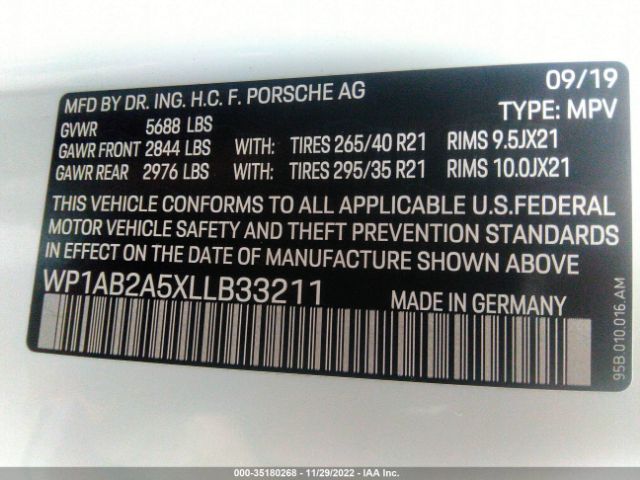WP1AB2A5XLLB33211 Porsche MACAN S