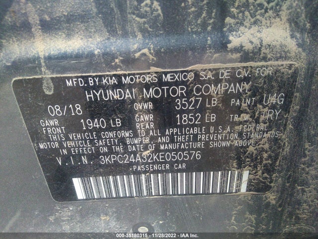 Hyundai ACCENT SE 2019 3KPC24A32KE050576 Image 9