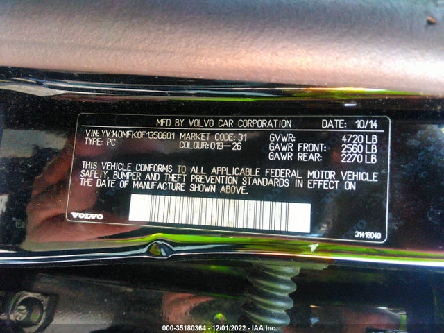 Volvo S60 2015 YV140MFK0F1350601 Image 10