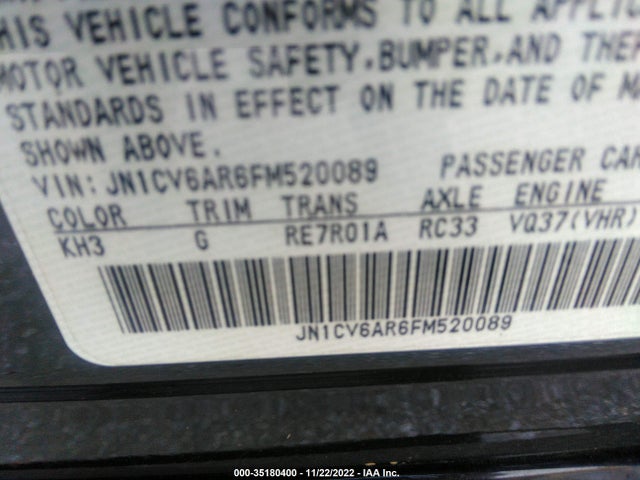 2015 Infiniti Q40, VIN: JN1CV6AR6FM520089
