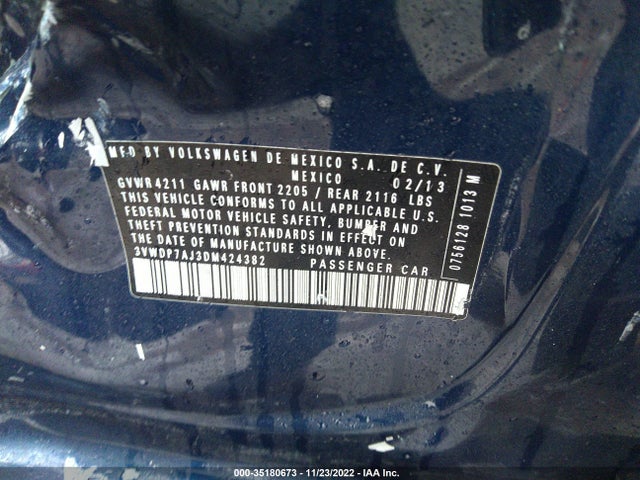 3VWDP7AJ3DM424382 Volkswagen Jetta Sedan Se W/convenience/sunroof
