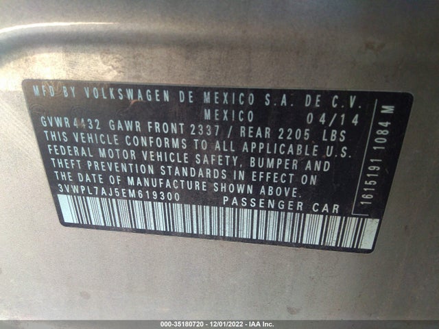 2014 VOLKSWAGEN JETTA SPORTWAGEN TDI VIN: 3VWPL7AJ5EM619300