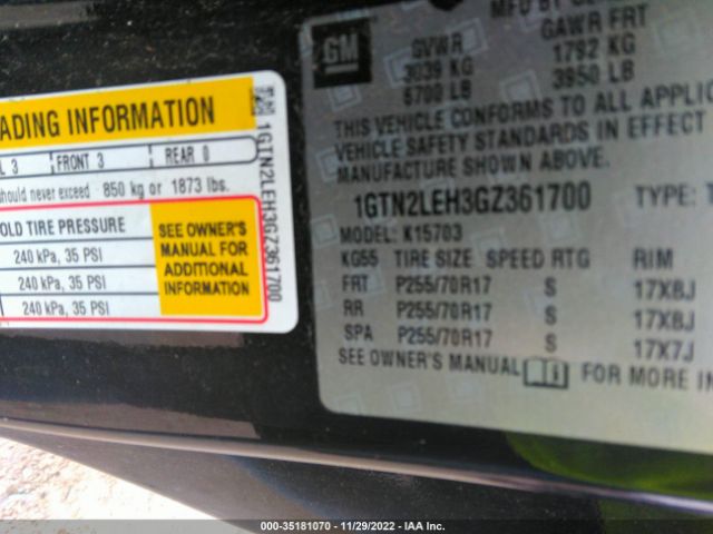1GTN2LEH3GZ361700 GMC SIERRA 1500