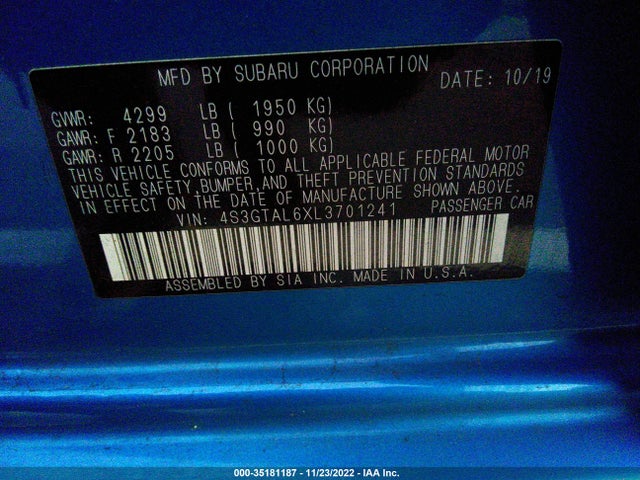 4S3GTAL6XL3701241 Subaru Impreza Sport