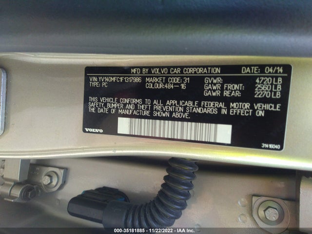 2015 Volvo S60, VIN: YV140MFC1F1317986