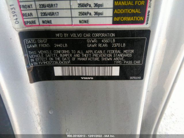 YV1MC67238J043931 Volvo C70