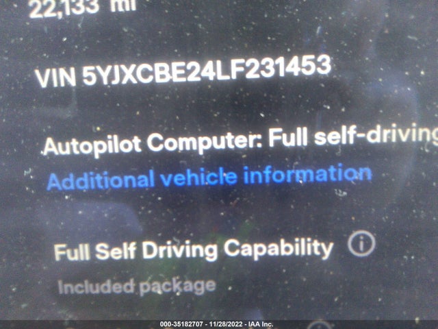 2020 Tesla Model X, VIN: 5YJXCBE24LF231453