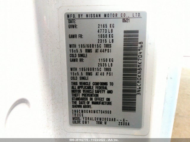 2021 Nissan NV 200, VIN: 3N6CM0KN8MK704968