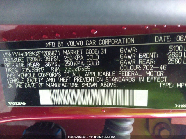 2015 Volvo XC70, VIN: YV440MBKXF1206871