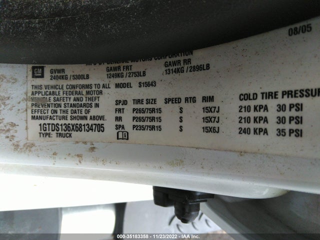 GMC CANYON SLT 2006 1GTDS136X68134705 Image 10