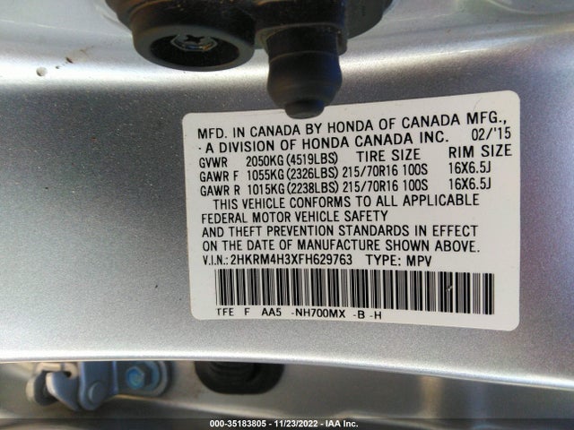Honda CR-V LX 2015 2HKRM4H3XFH629763 Image 9