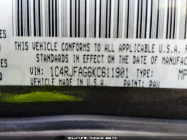 1C4RJFAG6KC611901 Jeep Grand Cherokee Altitude