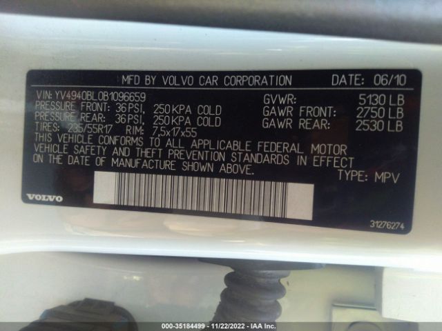 YV4940BL0B1096659 Volvo Xc70 3.2l