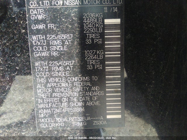 Nissan ROGUE S 2015 KNMAT2MT4FP511884 Image 10