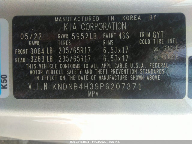 2023 Kia Carnival, VIN: KNDNB4H39P6207371
