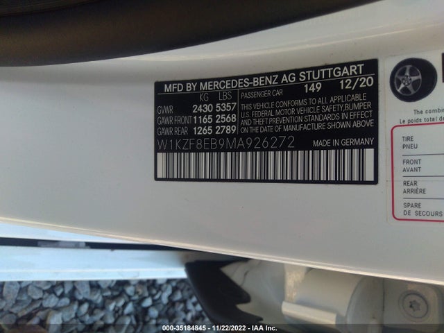 2021 MERCEDES-BENZ E-CLASS E 350 VIN: W1KZF8EB9MA926272