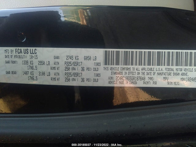 Chrysler Town & Country 2016 2C4RC1BG5GR187640 Image 9