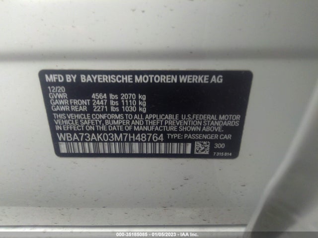 2021 BMW 2 Series, VIN: WBA73AK03M7H48764