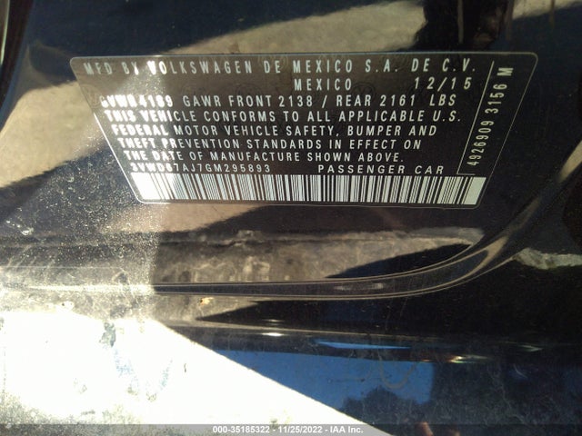3VWD67AJ7GM295893 Volkswagen Jetta Sedan 1.4t Se