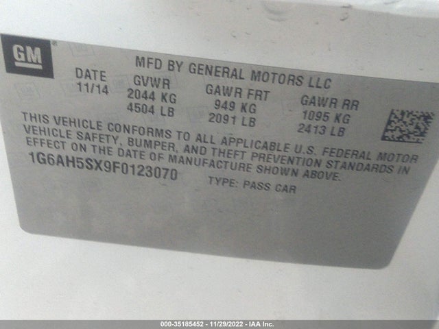 2015 Cadillac ATS, VIN: 1G6AH5SX9F0123070