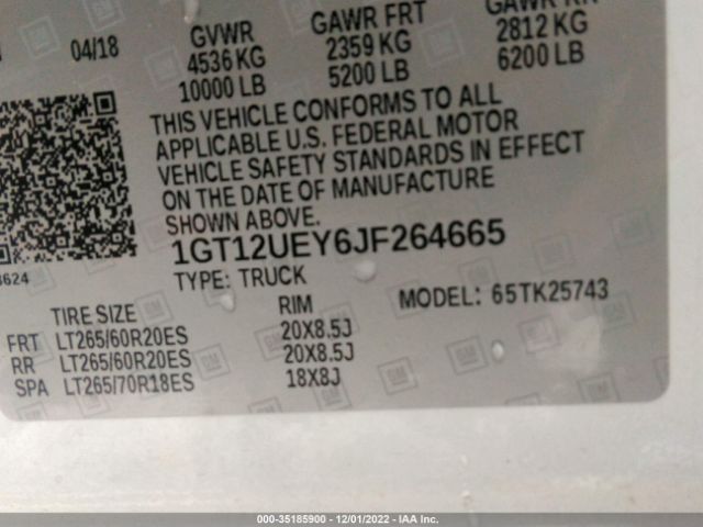 1GT12UEY6JF264665 GMC Sierra 2500hd Denali