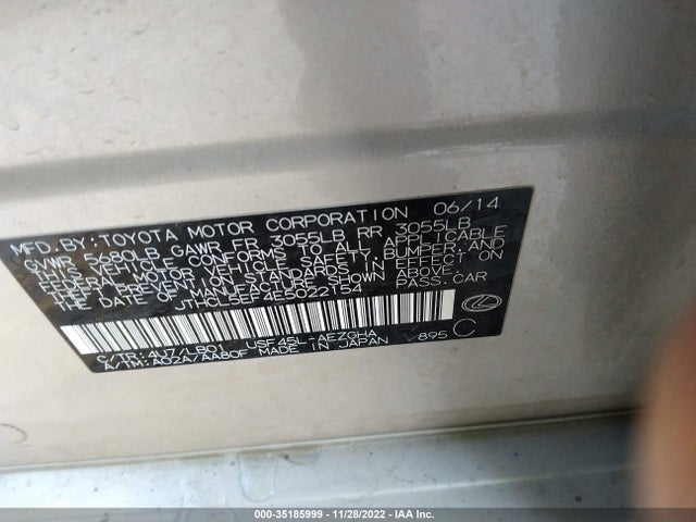 Lexus LS 460 2014 JTHCL5EF4E5022154 Image 10