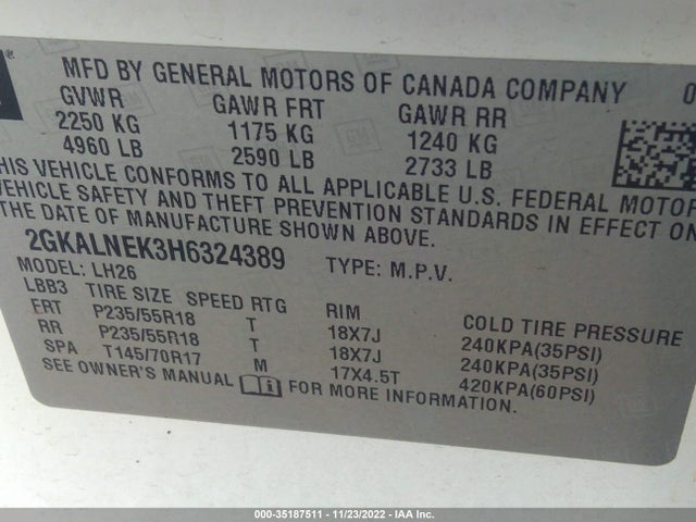 2017 GMC Terrain, VIN: 2GKALNEK3H6324389