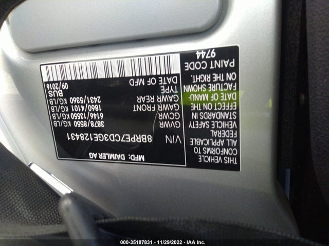 2016 Mercedes-Benz Sprinter, VIN: 8BRPE7CD3GE128431