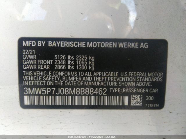 3MW5P7J08M8B88462 BMW 3 Series 330e
