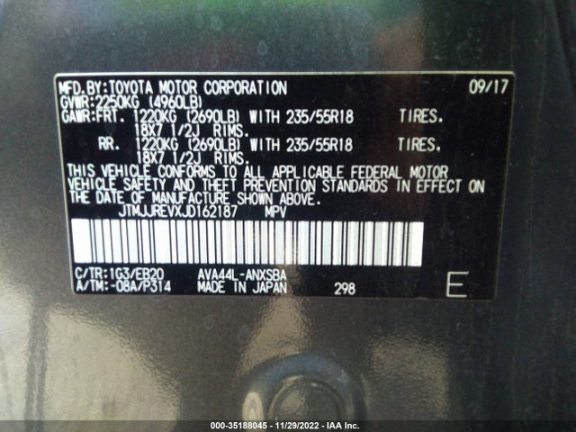 2018 Toyota RAV4, VIN: JTMJJREVXJD162187