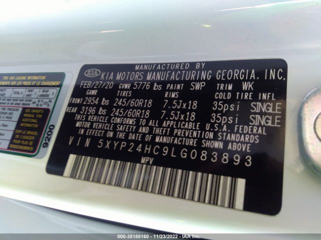 5XYP24HC9LG083893 KIA Telluride Lx
