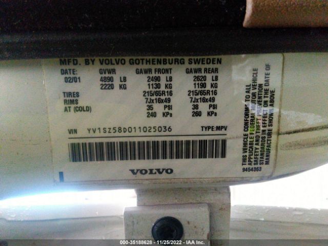 YV1SZ58D011025036 Volvo V70