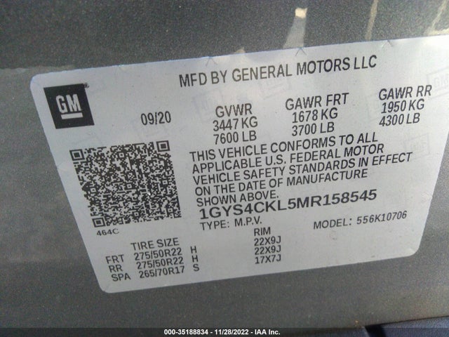 2021 Cadillac Escalade, VIN: 1GYS4CKL5MR158545