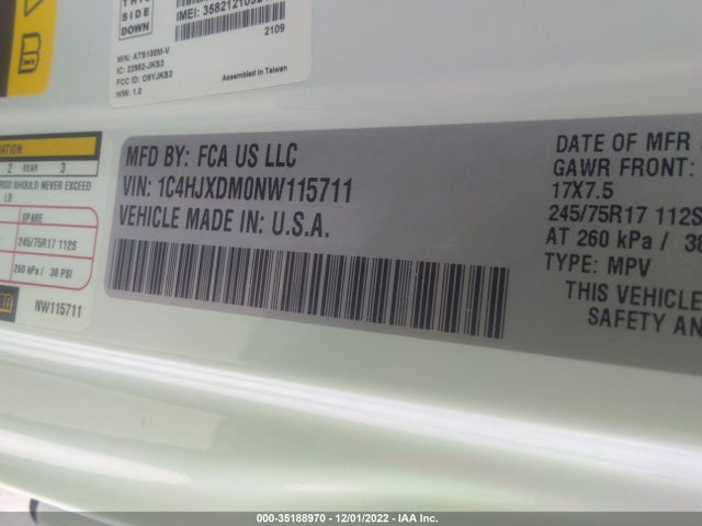2022 Jeep Wrangler, VIN: 1C4HJXDM0NW115711