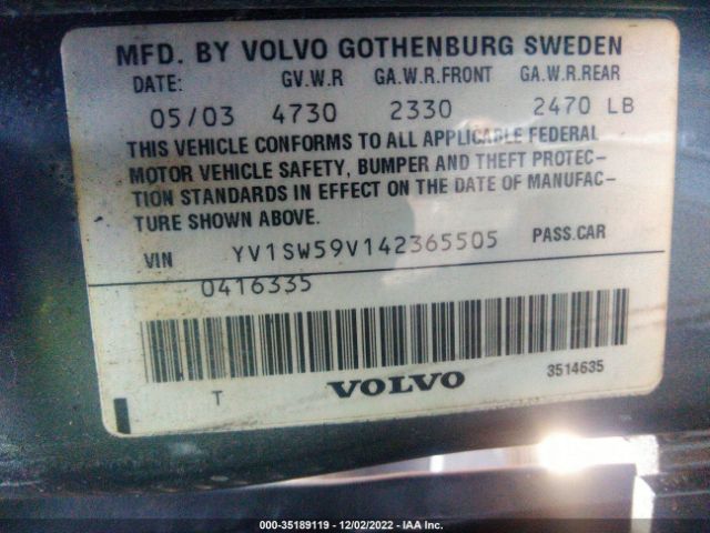YV1SW59V142365505 Volvo V70