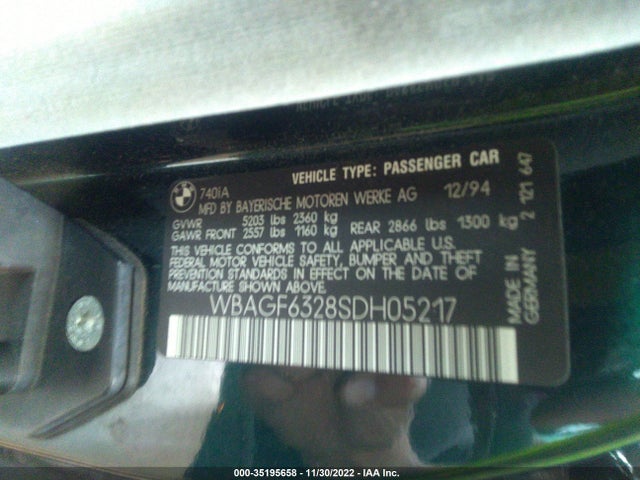 BMW 740 1995 WBAGF6328SDH05217 Image 9
