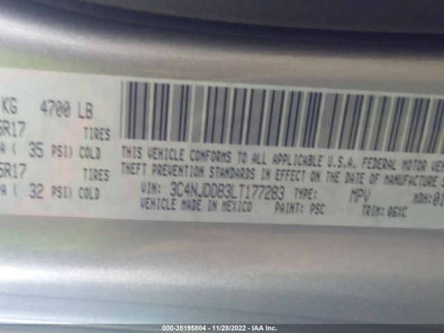 3C4NJDDB3LT177283 Jeep Compass Trailhawk