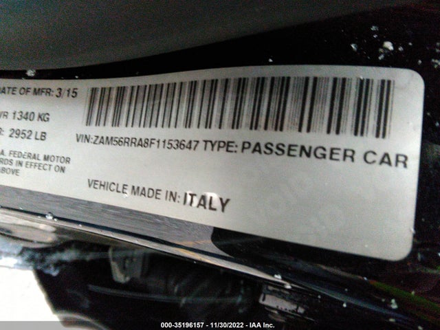 2015 Maserati Quattroporte, VIN: ZAM56RRA8F1153647