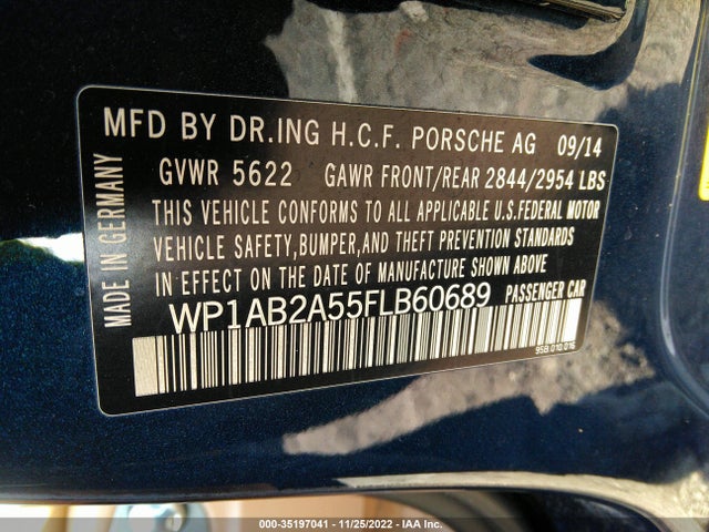 2015 Porsche Macan, VIN: WP1AB2A55FLB60689