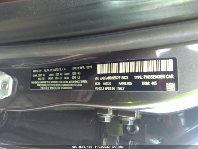 ZARFAMBN6K7613022 Alfa Romeo Giulia Ti Sport