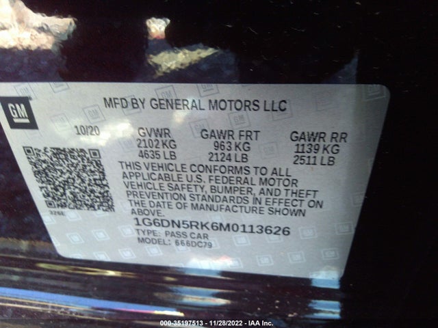2021 Cadillac CT5, VIN: 1G6DN5RK6M0113626