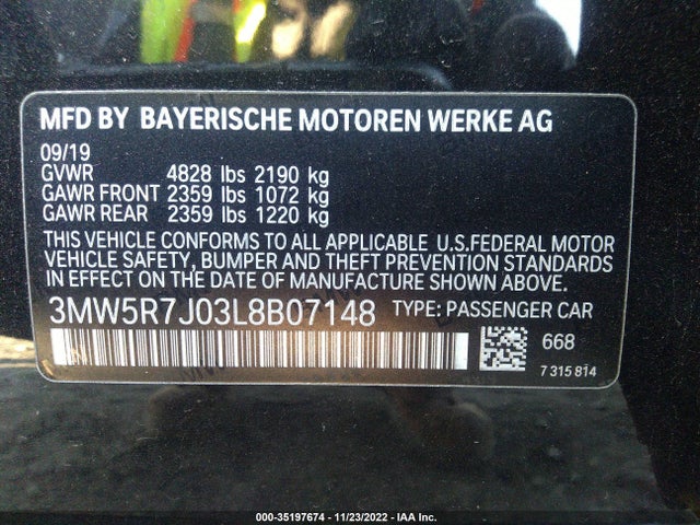 BMW 3 Series 330i Xdrive 2020 аукцион фото