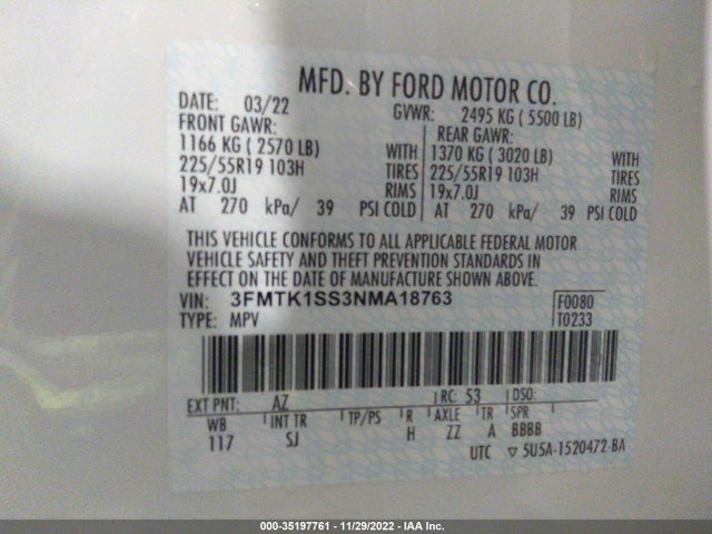 2022 Ford Mustang, VIN: 3FMTK1SS3NMA18763