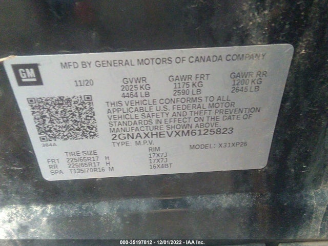 Chevrolet EQUINOX LS 2021 2GNAXHEVXM6125823 Image 9
