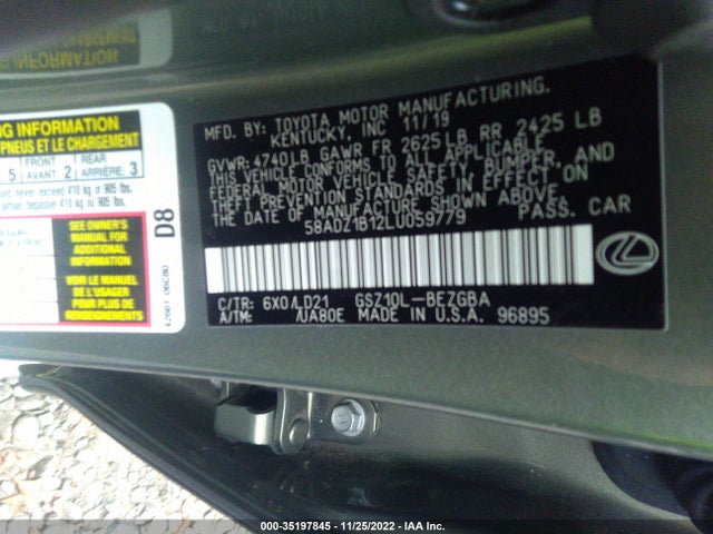 2020 Lexus ES, VIN: 58ADZ1B12LU059779