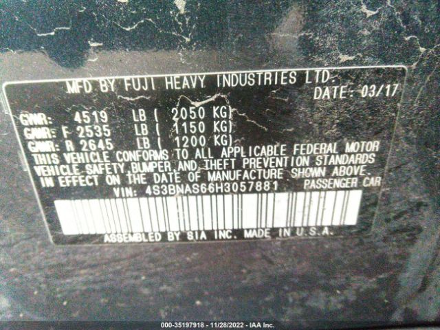 4S3BNAS66H3057881 Subaru Legacy Sport