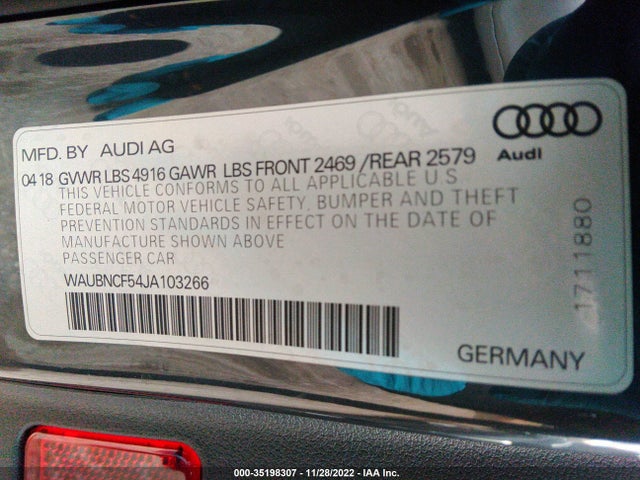 2018 Audi A5, VIN: WAUBNCF54JA103266