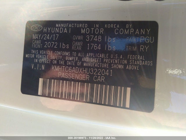 2017 Hyundai Veloster, VIN: KMHTC6ADXHU322041