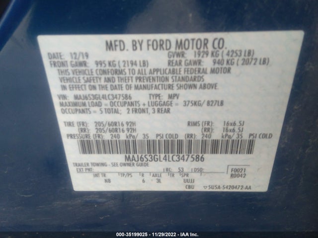 Ford Ecosport Se 2020 MAJ6S3GL4LC347586 Image 10
