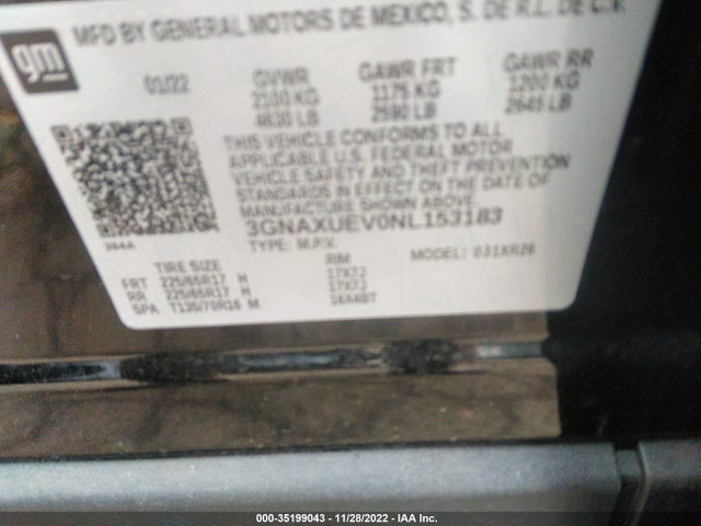 Chevrolet EQUINOX LT 2022 3GNAXUEV0NL153183 Image 9